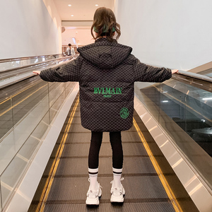 女童羽绒服儿童加厚外套冬装2023新款洋气女孩白鸭绒潮中大童冬季