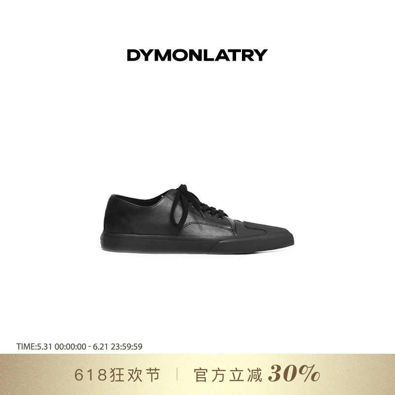 DYMONLATRY 2025设计师新款女士休闲板鞋 未来尖头系带牛皮板鞋