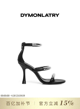 DYMONLATRY2025设计师新款女士高跟凉鞋 极简金属条带高跟鞋