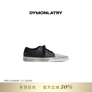 DYMONLATRY 2025新款尖头女士板鞋 做旧款系带板鞋平底鞋脏脏鞋