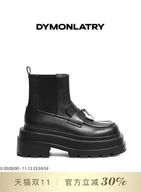 DYMONLATRY黑色大头英伦马丁靴