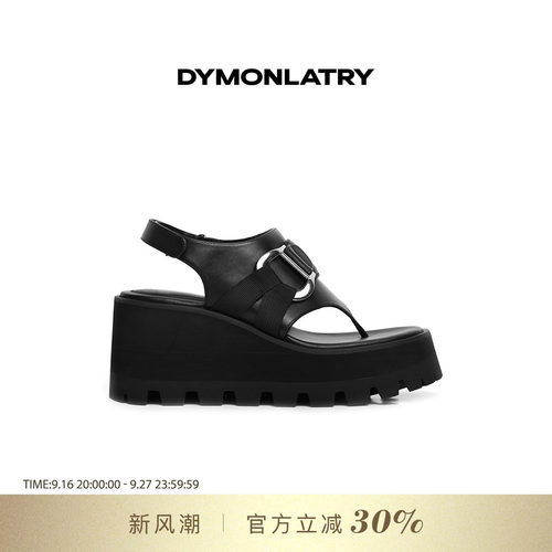DYMONLATYR厚底松糕鞋夹脚凉鞋