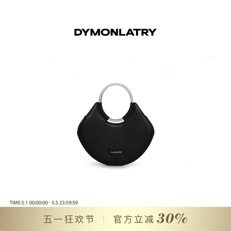 DYMONLATRY 2025新款休闲云朵手拿包 金属镶钻圆环手拿包