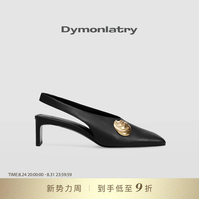 DYMONLATRY贝壳饰扣高跟凉鞋