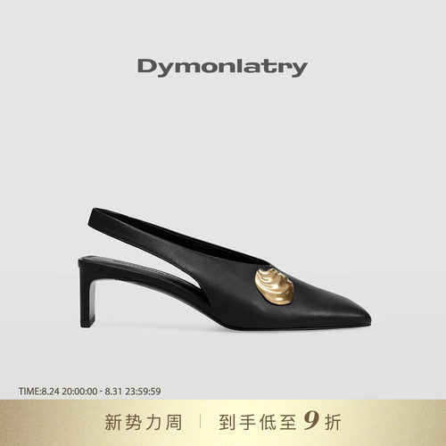 DYMONLATRY贝壳饰扣高跟凉鞋