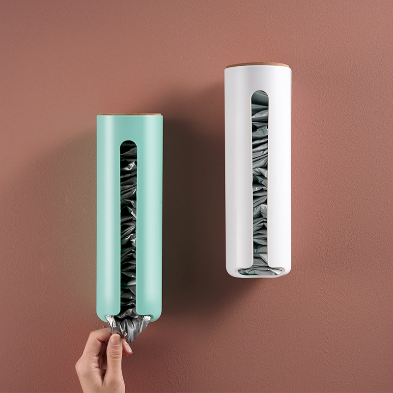 无痕吸盘垃圾袋收纳盒 家用厨房卫生间塑料袋北欧风鞋套收纳盒