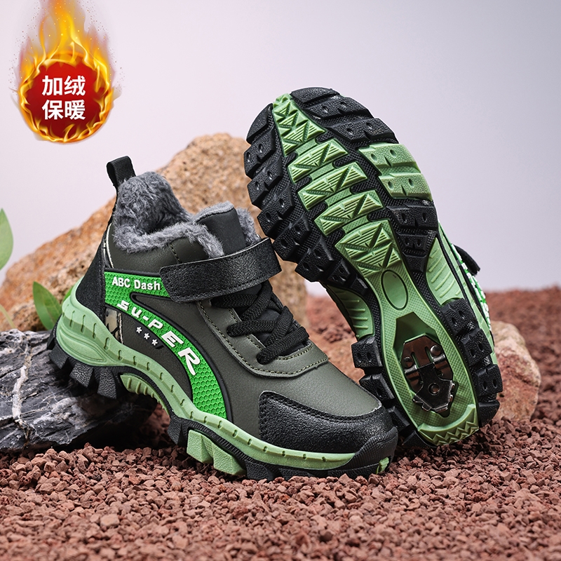 ABC defier男童大棉鞋冬季加绒加厚保暖运动鞋儿童防滑狼爪登山鞋