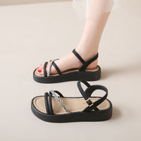 Girls' shoes, children's sandals, mid-sized kids Summer 2025 new style, versatile and elegant fairy style, paired with skirts and flip-flops for a stylish look thumbnail 2