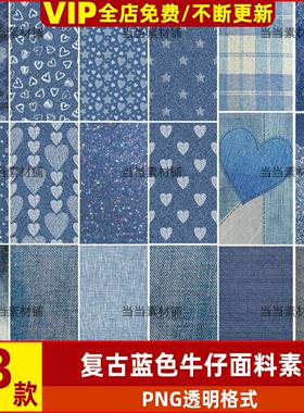 复古蓝色牛仔面料麻布水洗肌理jpg背景纹理图片饭圈美工设计素材
