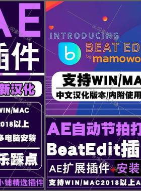AE踩点卡点插件 BeatEdit 音乐节奏鼓点节拍音频标记 2.2.001中文