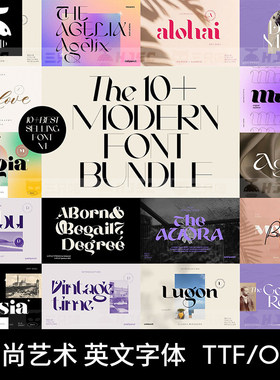 时尚艺术设计师ps/ai/procreate/剪映电脑英文字体ttf安装包下载