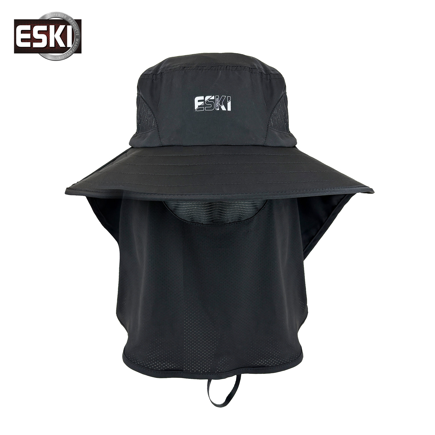 ESKI爱斯帽子夏季防晒帽大檐遮阳帽渔夫帽男款披肩帽太阳帽