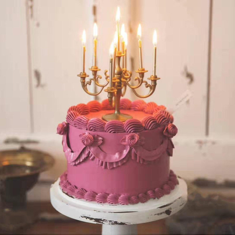 烛台蛋糕装饰生日蜡烛欧式复古