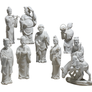 微美陶瓷摆件八仙过海吕洞宾神像佛像韩湘子何仙姑铁拐李张果老