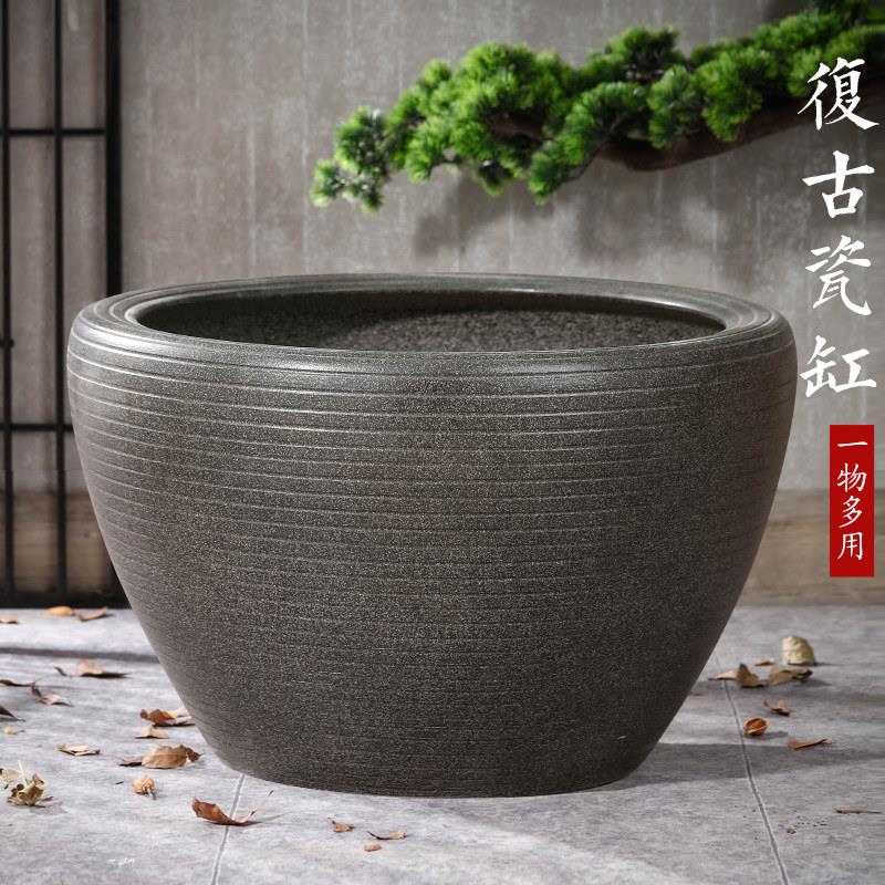 陶瓷大鱼缸庭院睡莲荷花缸 古法生态养鱼缸开放式老式大水缸