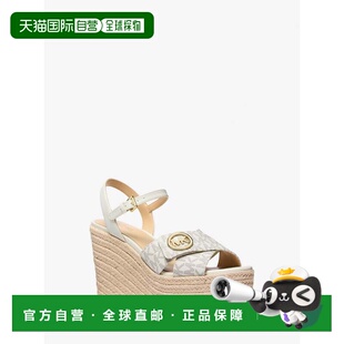 美国奥莱直发厚底 香草 自营michael korsHannah签名标志楔形凉鞋