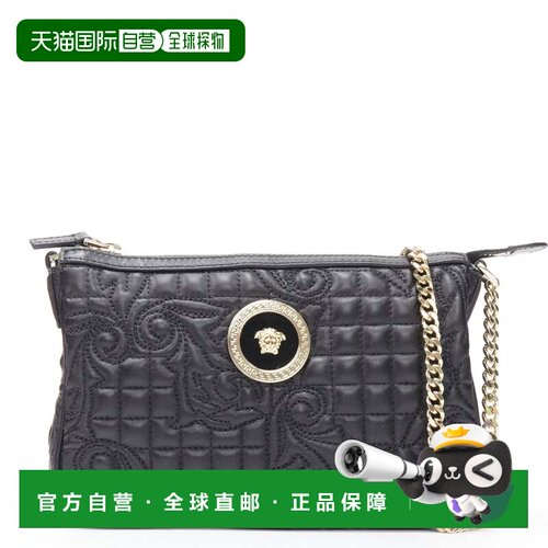 自营Versace Vanitas黑色巴洛克斜挎包-黑色 美国奥莱直发