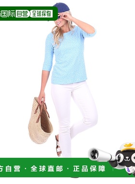 自营 duffield lane海蓝色五彩纸屑湖T恤-蓝色 美国奥莱直发女装