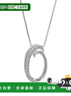 自营vir jewels1/10 克拉实验室培育钻石字母 O 吊坠项链 .925 纯