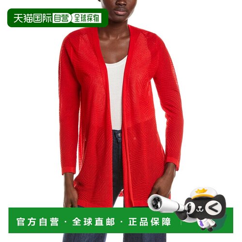 自营Anne Klein Semi Sheer Texture Stitch Cardigan - pink 美