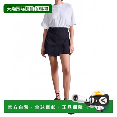 自营 apiece apart黑色迷你拉希里裙 美国奥莱直发半身裙a字裙