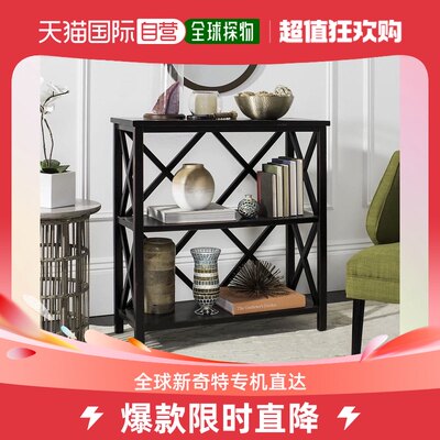 safaviehLucas 2 Tier Low Etagere - 做旧黑色 【美国奥莱】直发