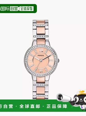 自营Fossil Women's Virginia Three-Hand Day-Date, Stainless S
