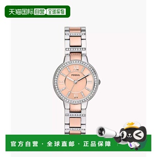 自营Fossil Women's Virginia Three-Hand Day-Date, Stainless S