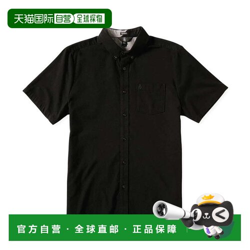自营Volcom Everett牛津衬衫男士黑色短袖纽扣RED840-黑色 美国奥