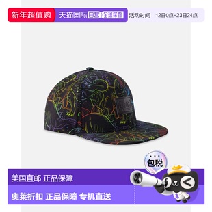 自营deux par deuxFlat Brim Cap Black Dinosaur Print - black