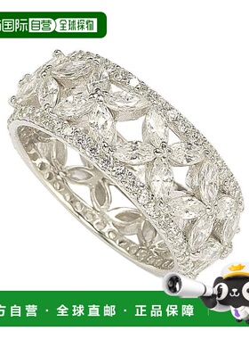 自营 Suzy Levian Sterling Silver Cubic Zirconia Floral Etern