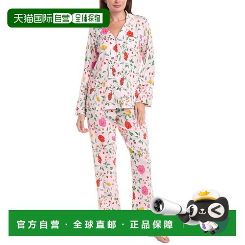 自营bedhead床头2pc长睡衣套装-粉红色 美国奥莱直发休闲裤