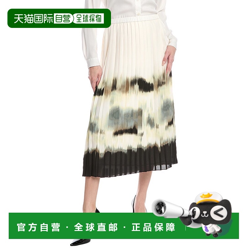 自营 Anne Klein白色连衣裙 美国奥莱直发半身裙长裙百褶裙a字裙