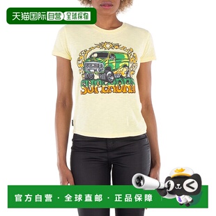 自营 Superdry运动图案修身T恤-淡黄色 美国奥莱直发