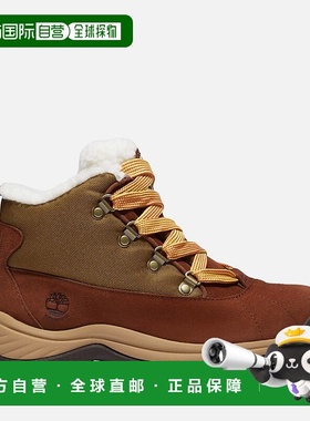 自营 timberland女式白色Ledge防水雪地靴-棕色绒面革/金色 美国