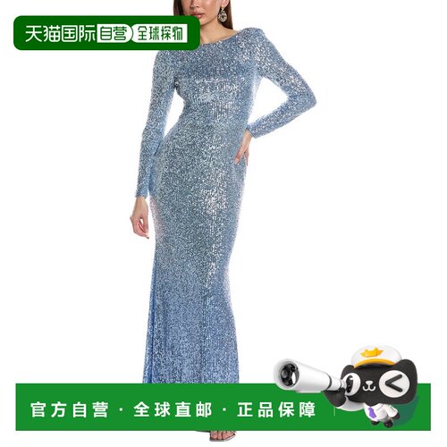 自营Eliza J Sequin Maxi Dress - blue 美国奥莱直发