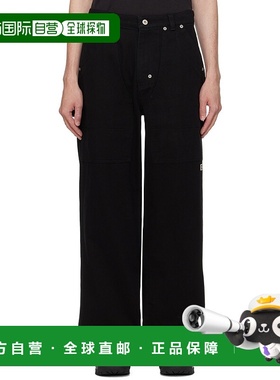 1h可退 香港直邮潮奢 Kijun 男士 黑色铆钉长裤 24PFM301C牛仔裤