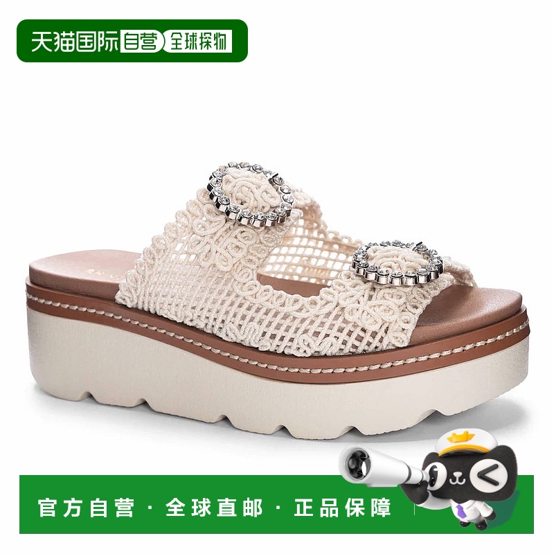 自营 chinese laundry女士 Sonder 厚底凉鞋（奶油色） - 奶油色