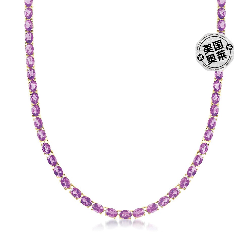 Ross-Simons Amethyst Tennis Necklace in 18kt Gold Over Sterl