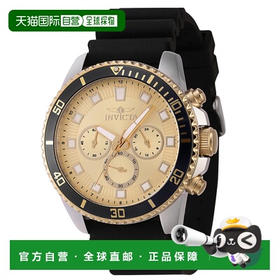 自营 Invicta 男式 45 毫米石英计时手表 - 黑色 美国奥莱直发