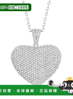 自营Ross-Simons Pave Diamond Heart Pendant Necklace in Sterl