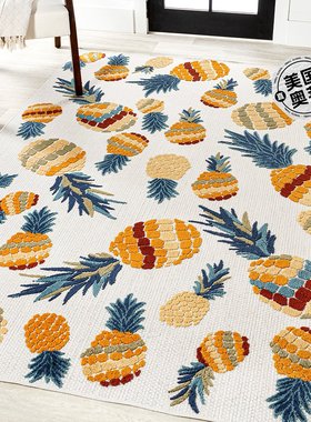 jonathan y Ananas Bold Pineapple High-Low 室内/室外橙色/海军