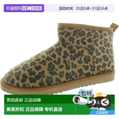 自营 volatile女式动物印花短靴-豹纹 美国奥莱直发