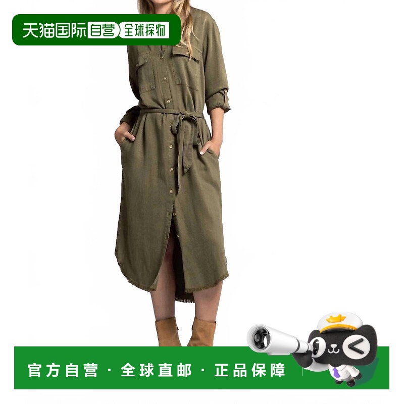 自营thread & supplyBobbie Button Down Dress In Olive Tree -