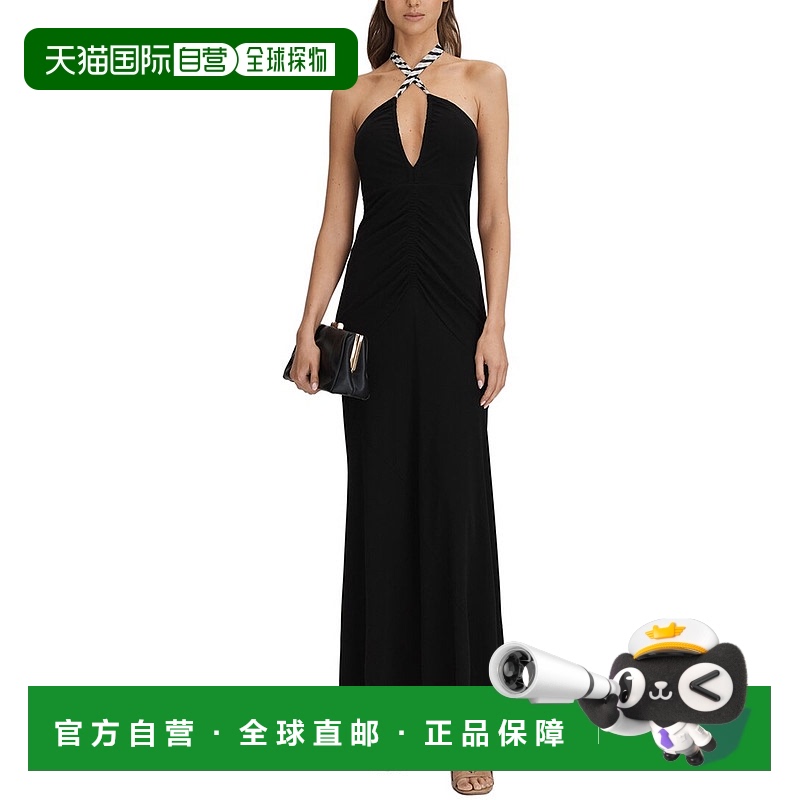 自营 Reiss Iris印花针织紧身连衣裙-黑色 美国奥莱直发