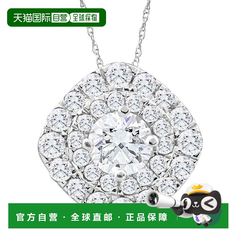 自营pompeii32 1/4 克拉 TW 钻石（1 克拉中心）垫形光环吊坠白金