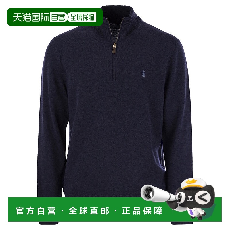 自营polo ralph laurenWool Pullover With Half Zip - black 美