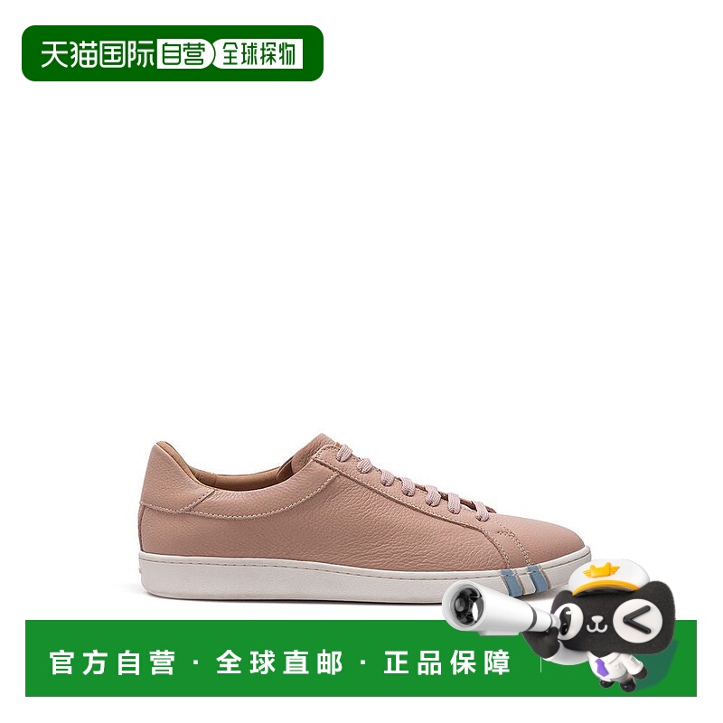 自营 Bally 优雅皮革女士运动鞋 - 粉色 美国奥莱直发巴利