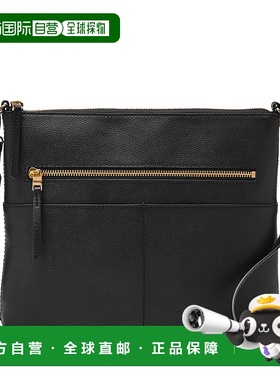 自营Fossil Women's Fiona Leather Crossbody - black 美国奥莱