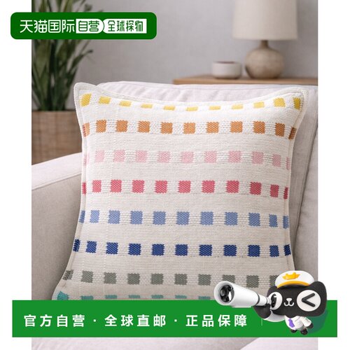 自营Vibhsa Playful Checks Handloom Woven Decorative Pillows,